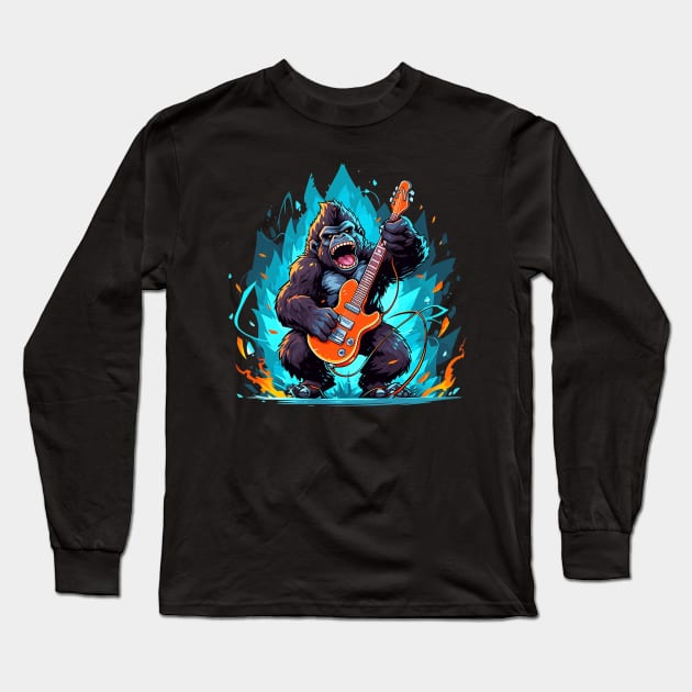 gorilla guitarist Long Sleeve T-Shirt by weirdesigns